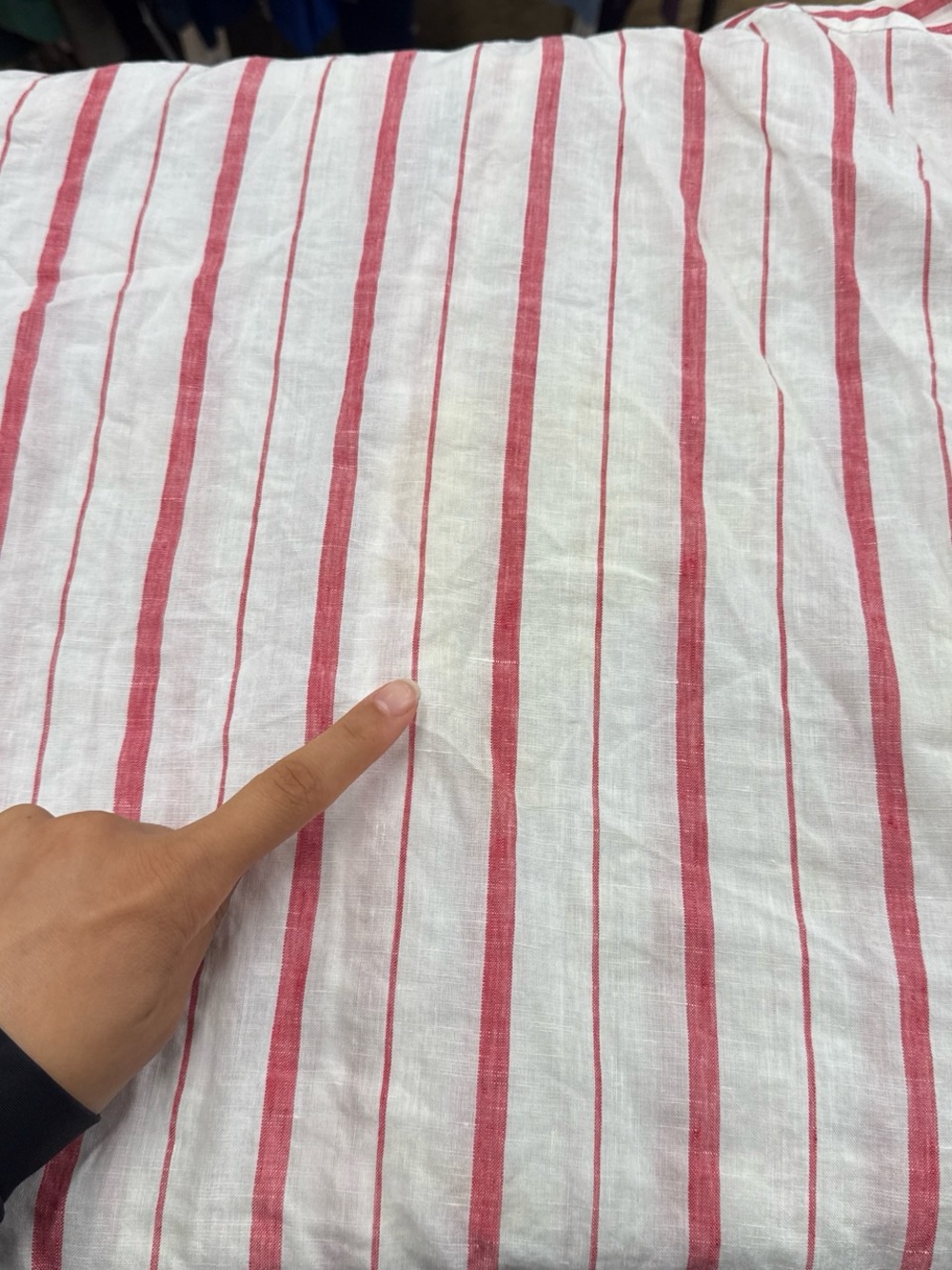 Frank & Eileen White Red Linen Stripe Button-Up Shirt - Picture 5 of 7